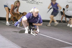 Anna on the end of a tug